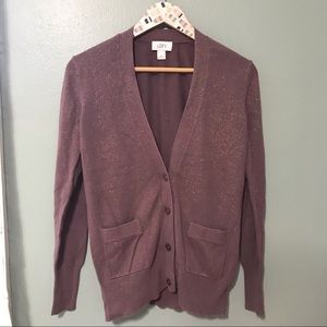 Ann Taylor LOFT Purple & Gold Cardigan Size M